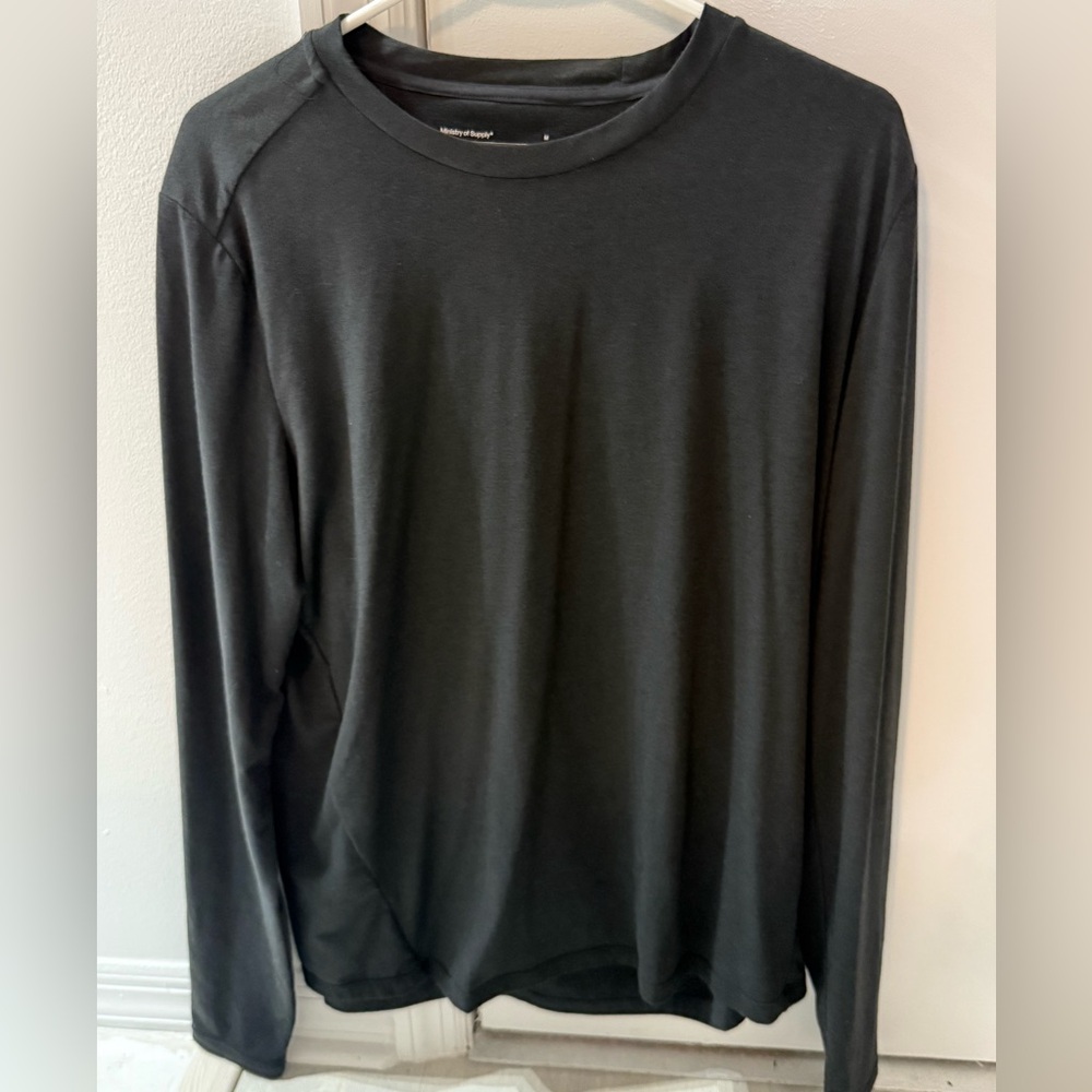 MINISTRY OF SUPPLY Composite Merino Long Sleeve Charcoal Heather M